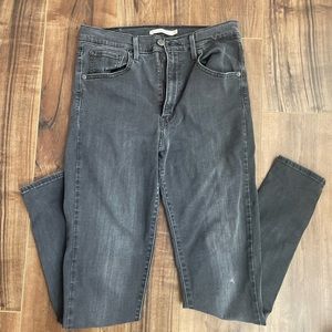 Levis Strauss Mile High Super Skinny Ankle Jeans Black Womens